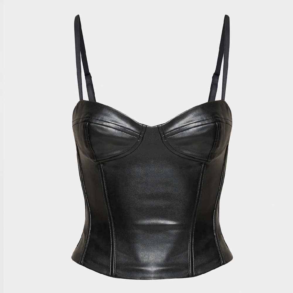 Aritzia Babaton UnReal Leather Sweetheart Bustier Corset Top